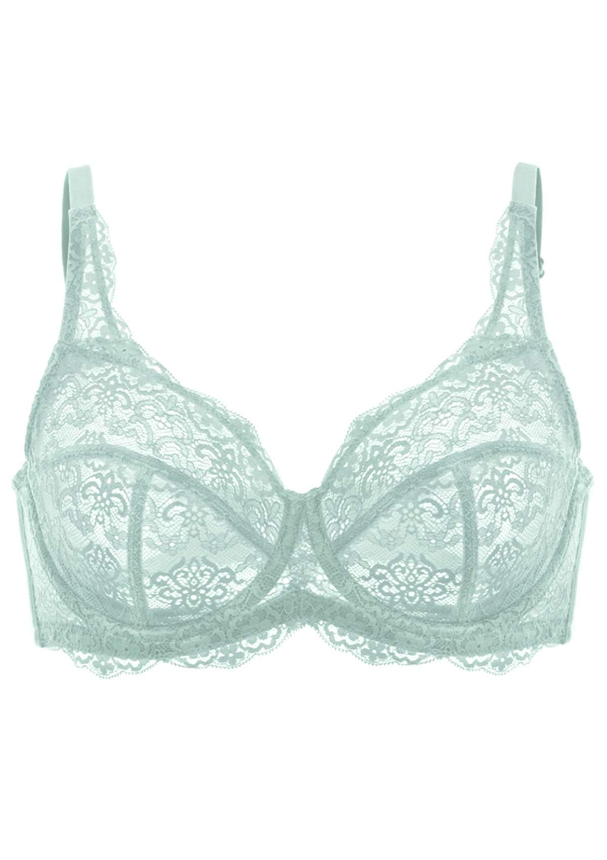 HSIA All-Over Floral Lace: Best Bra For Elderly With Sagging Breasts - Crystal Blue / 44 / C