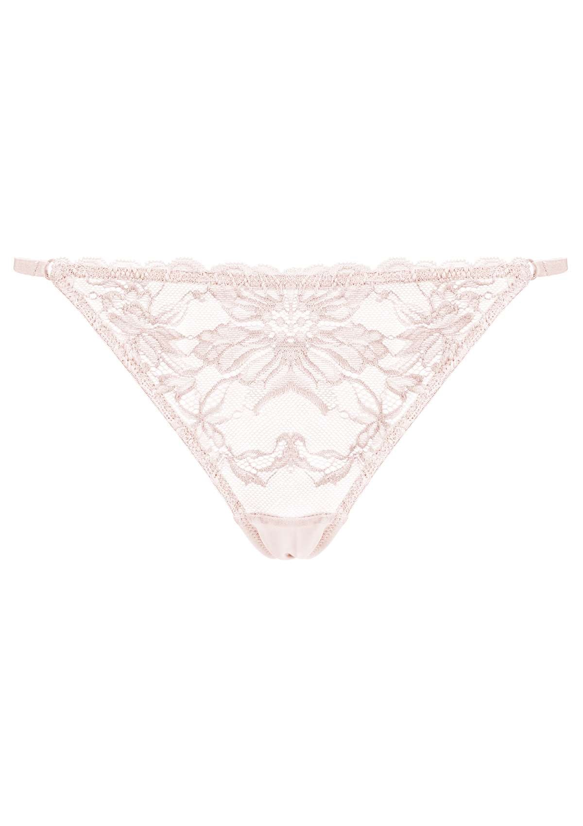 HSIA Pretty In Petals: 3-Pack Of Sexy Floral Chic Lace String Thongs - XL / Light Coral+Dusty Peach+Pewter Blue