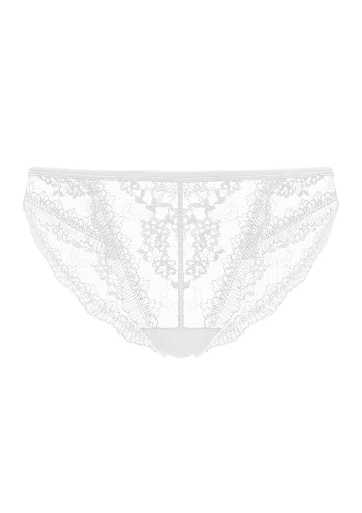 HSIA Floral Bridal Lace Back Intricate Stylish Cheeky Underwear  - White / S