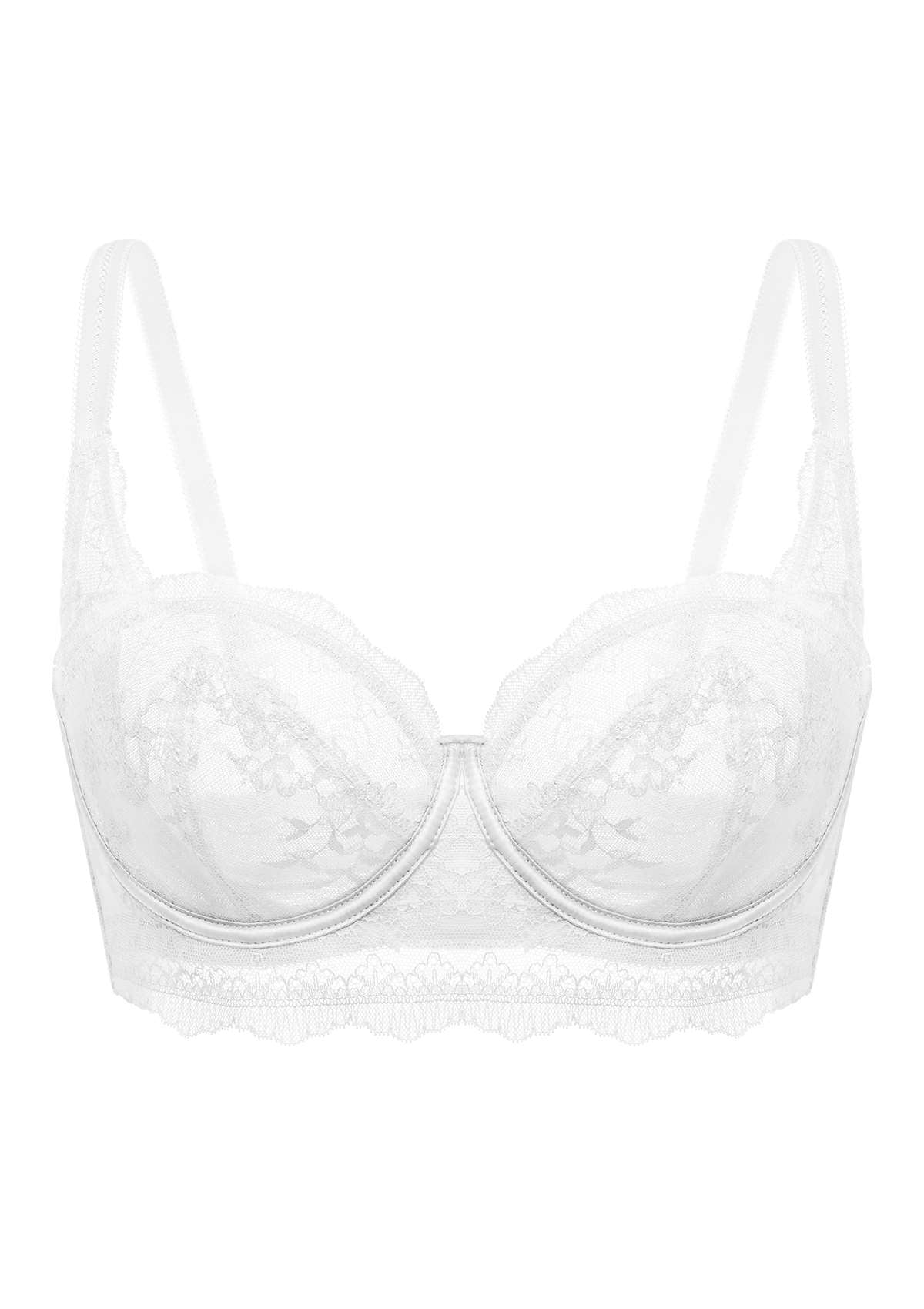 HSIA I Do Floral Lace Bridal Balconette Beautiful Bra For Special Day - White / 34 / D