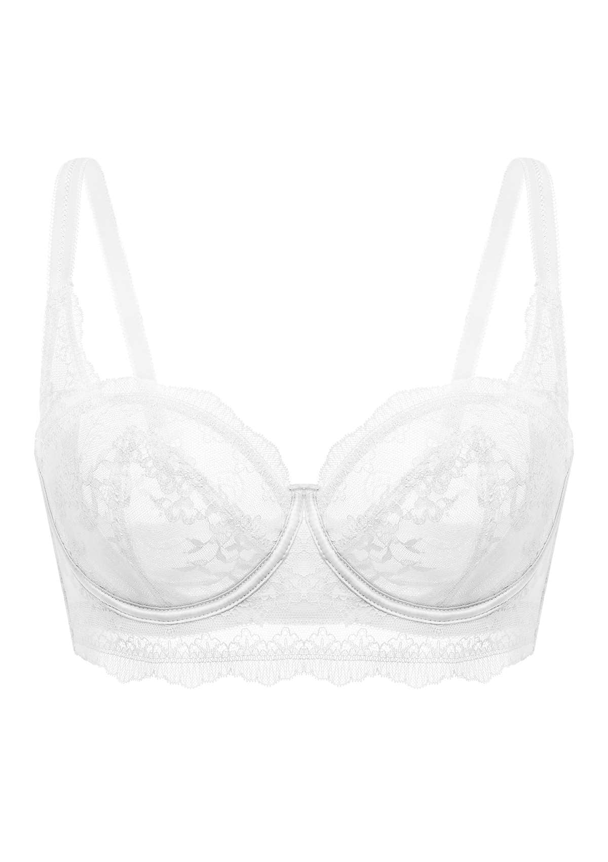 HSIA I Do Floral Lace Bridal Balconette Beautiful Bra For Special Day - White / 34 / DDD/F