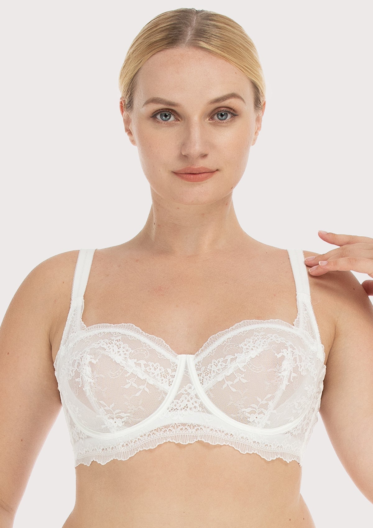 HSIA I Do Floral Lace Bridal Balconette Beautiful Bra For Special Day - White / 34 / D