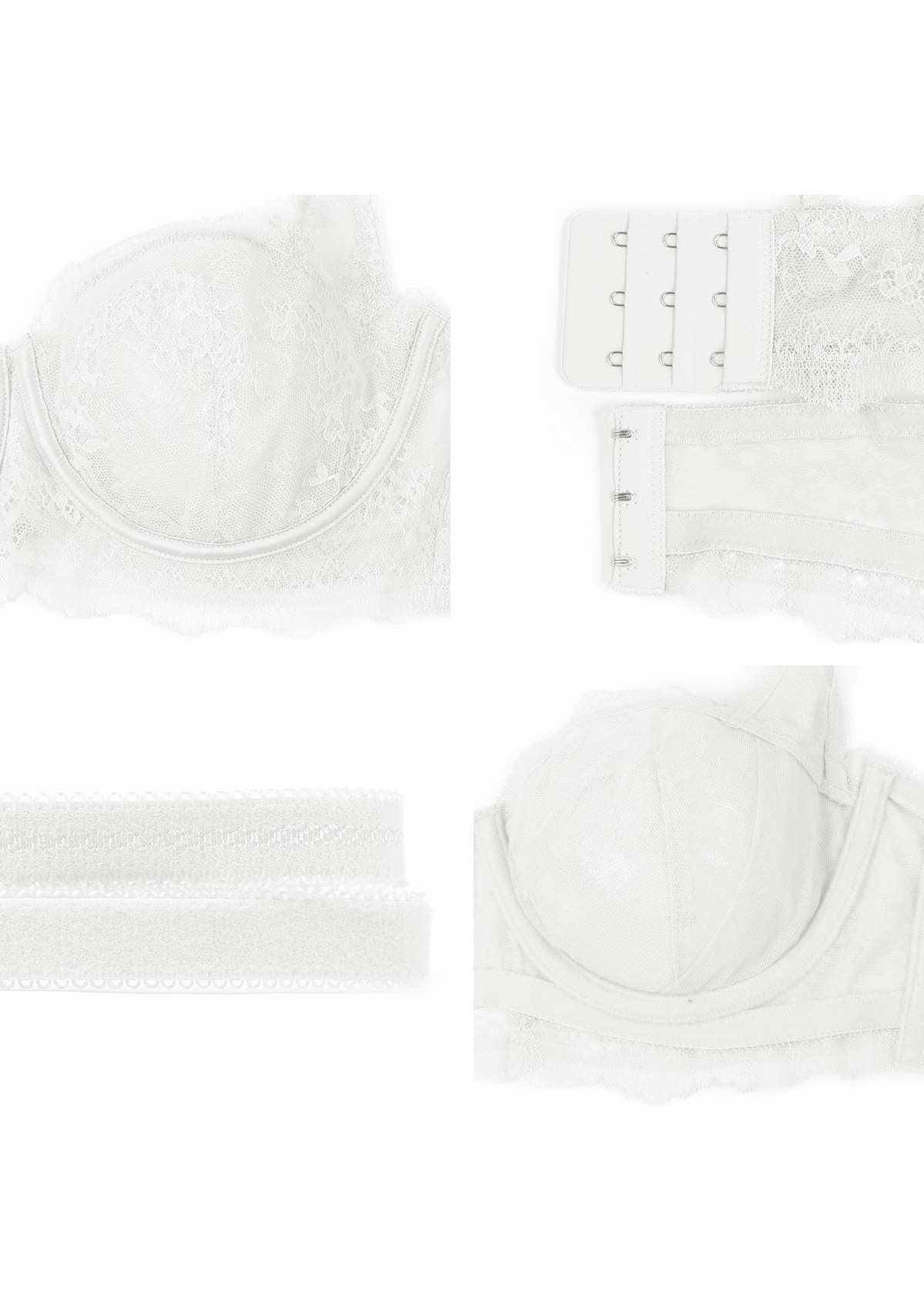 HSIA I Do Floral Lace Bridal Balconette Beautiful Bra For Special Day - White / 40 / DD/E