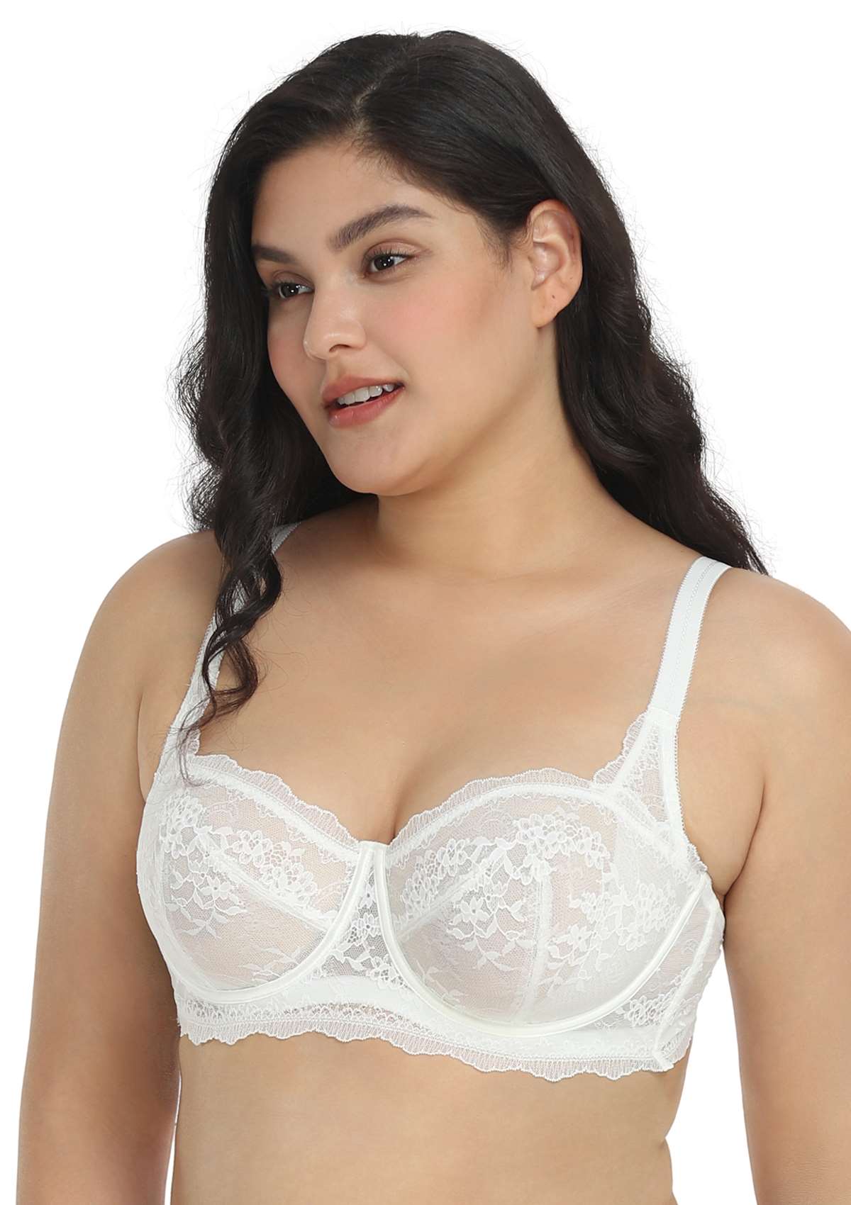 HSIA I Do Floral Lace Bridal Balconette Beautiful Bra For Special Day - White / 34 / D