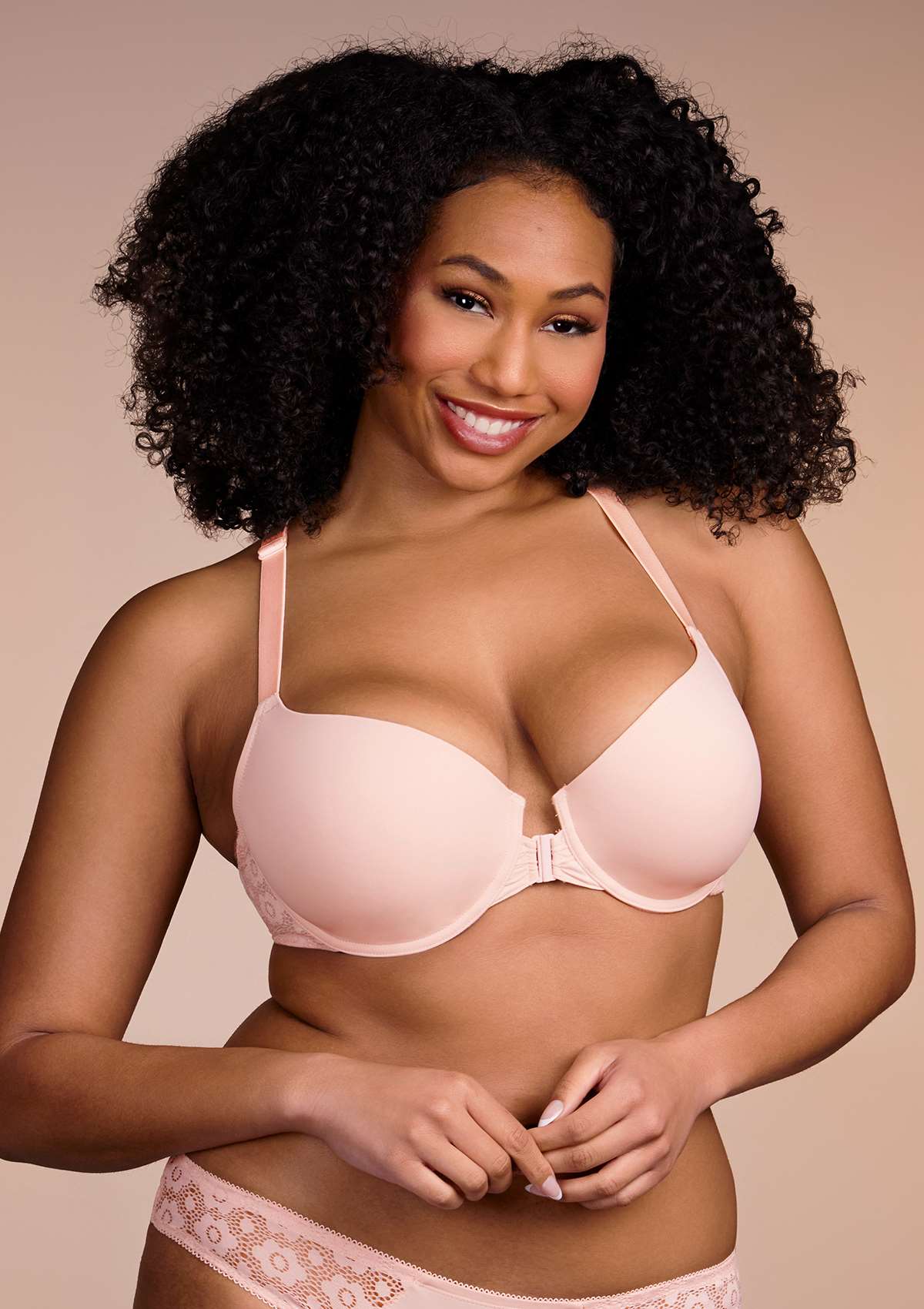 HSIA Serena Front-Close Lace Racerback Underwire Bra For Back Support - Pink / 34 / C