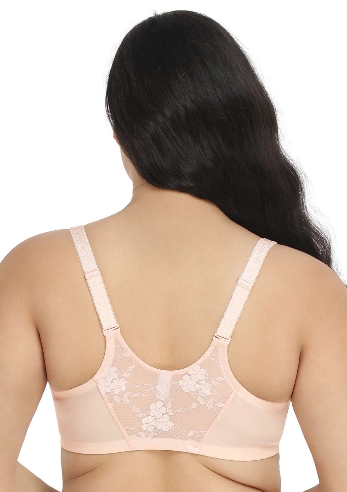 HSIA Spring Romance Front-Close Floral Lace Unlined Full Coverage Bra - Dusty Peach / 34 / G