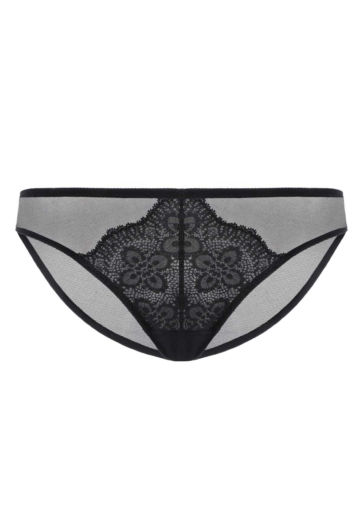 HSIA Front Flower Lace Bikini Underwear 3 Pack - S / Black+White+Pink