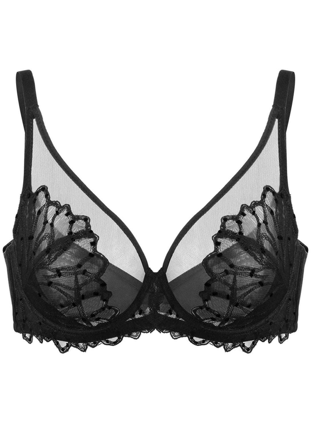 Black/Green Gorgeous Unlined Lace Bra | HSIA