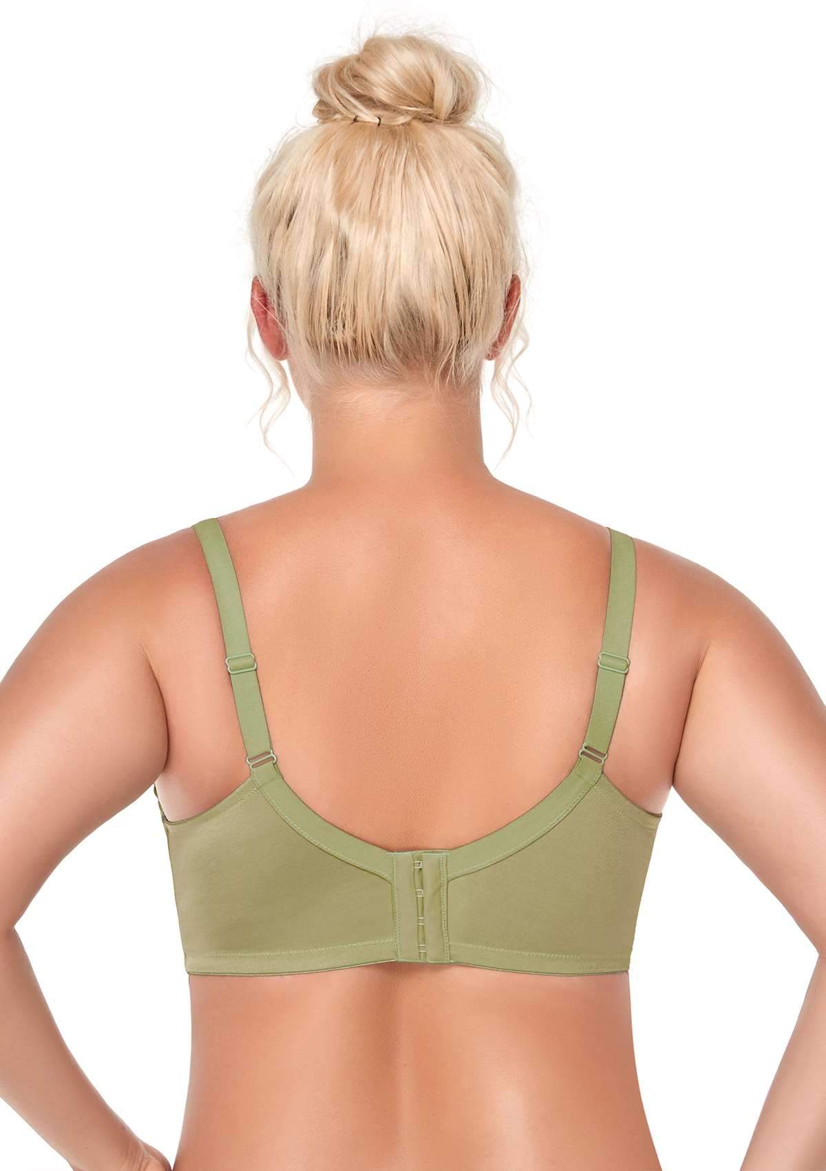 HSIA Chrysanthemum Unlined Lace Bra: Underwire Bra, No Padding - Green / 32 / C