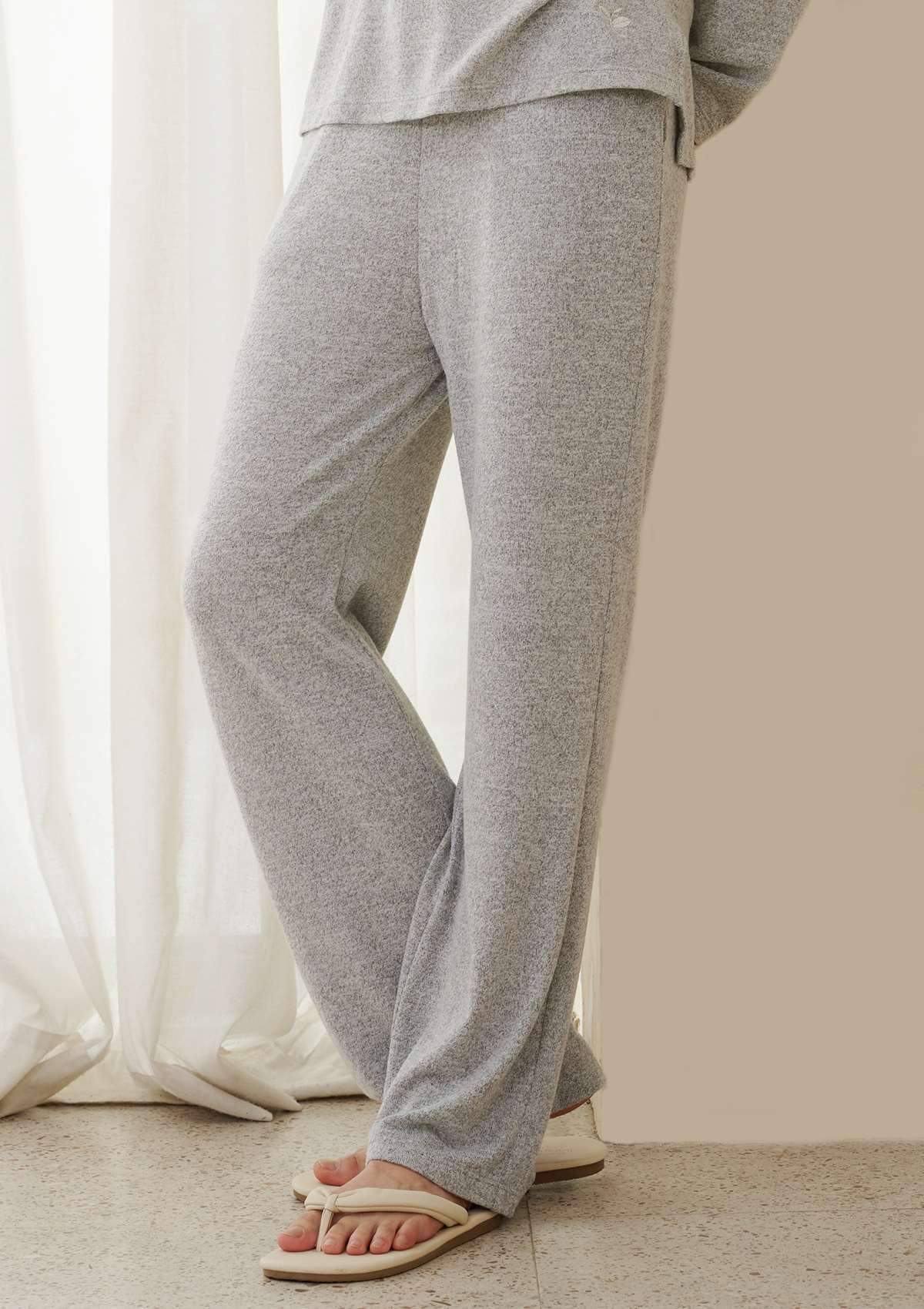 HSIA Knit Long Sleeve Pajama Set - Set / S / Gray