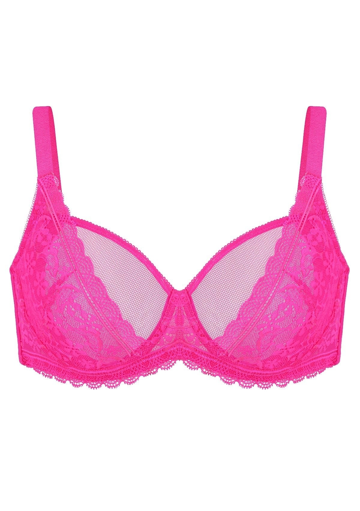 Yellow/Red Dolphin Lace Unlined Bra | HSIA