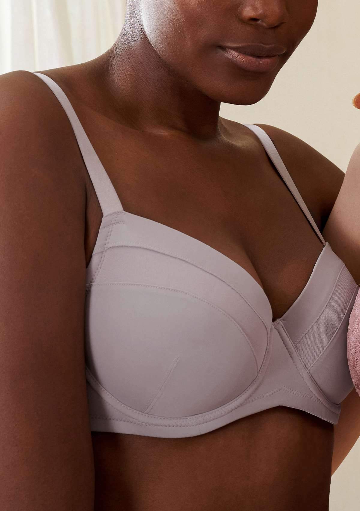 HSIA Florence Lightly Padded Comfort T-Shirt Everyday Bra - Pink / 40 / C