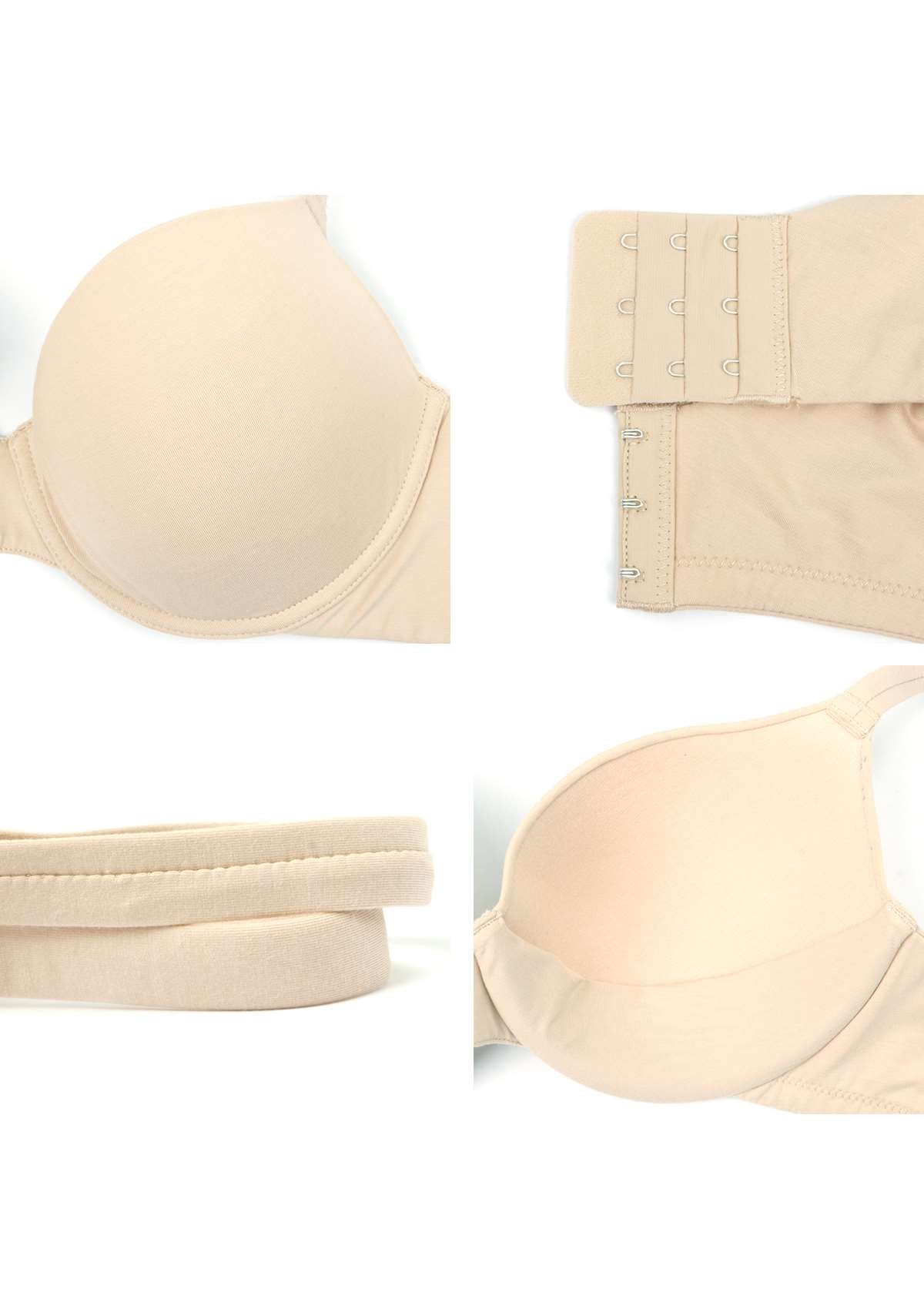 HSIA Virginia Lightly Padded Underwire Hypoallergenic T-shirt Bra - Beige / 40 / C