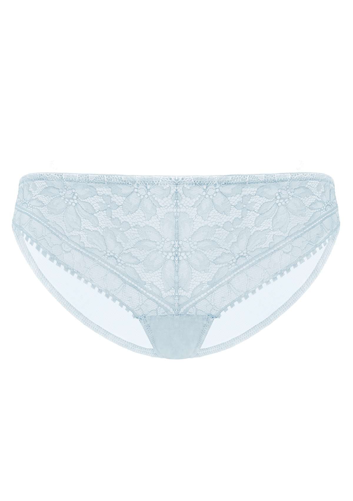 HSIA Silene Sheer Lace Mesh Hipster Underwear 3 Pack - M / Light Blue+Champagne+Light Pink