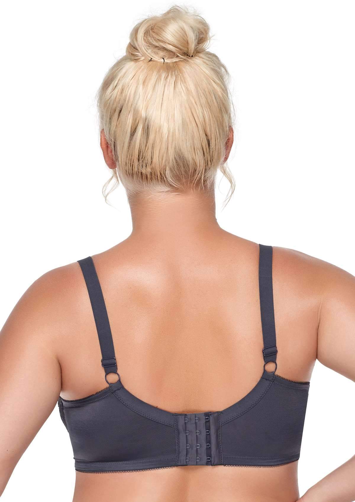 HSIA Enchante Matching Bra And Underwear Sets: Uplift Big Boobs Bra - Dark Gray / 44 / D
