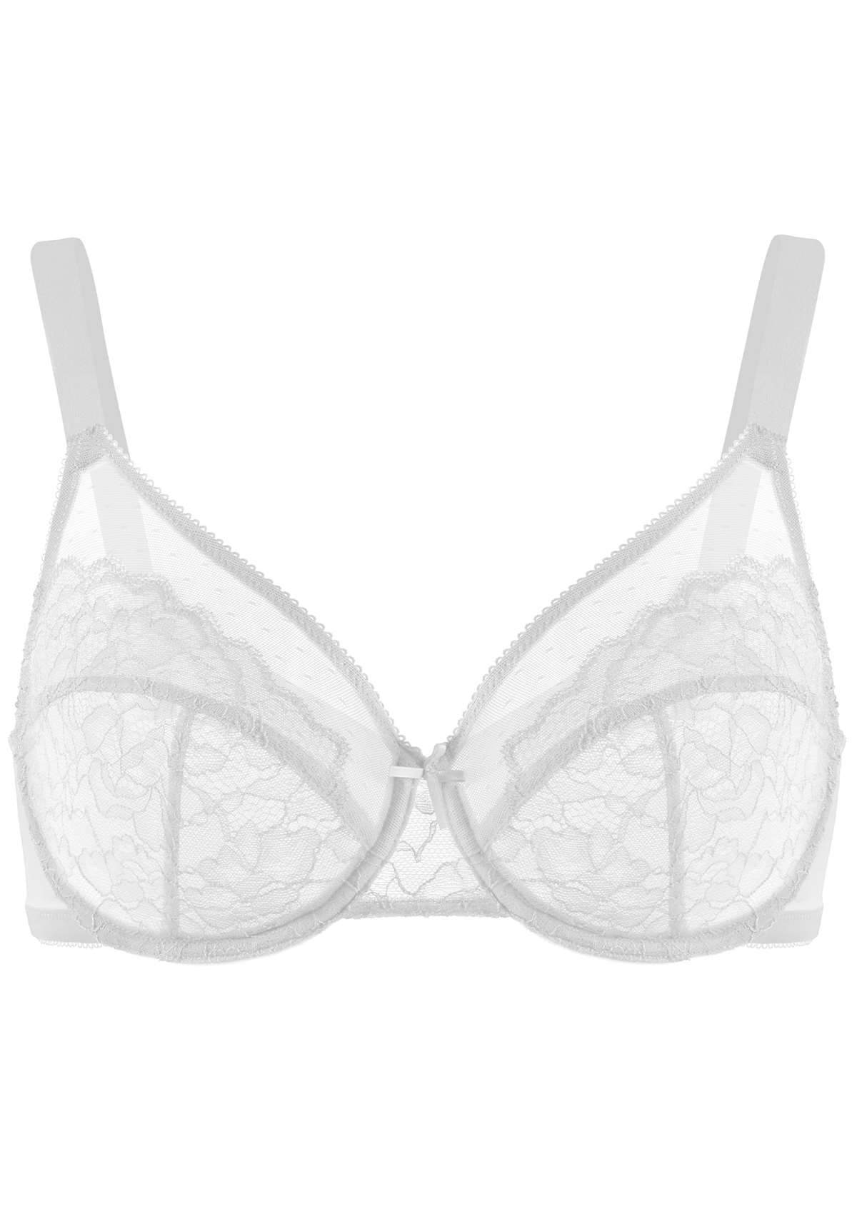 HSIA Enchante Lace Bra And Panties Set: Back Support Bra For Posture - Light Gray / 36 / C