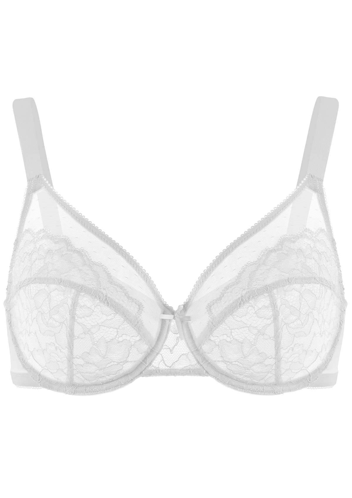 HSIA Enchante Lace Bra And Panties Set: Back Support Bra For Posture - Light Gray / 34 / D