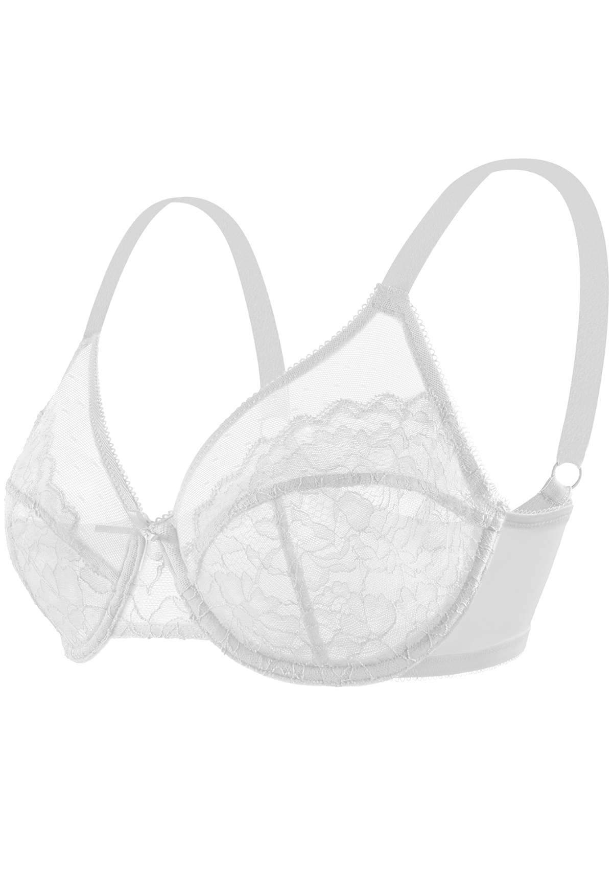 HSIA Enchante Lace Bra And Panties Set: Back Support Bra For Posture - Light Gray / 36 / D