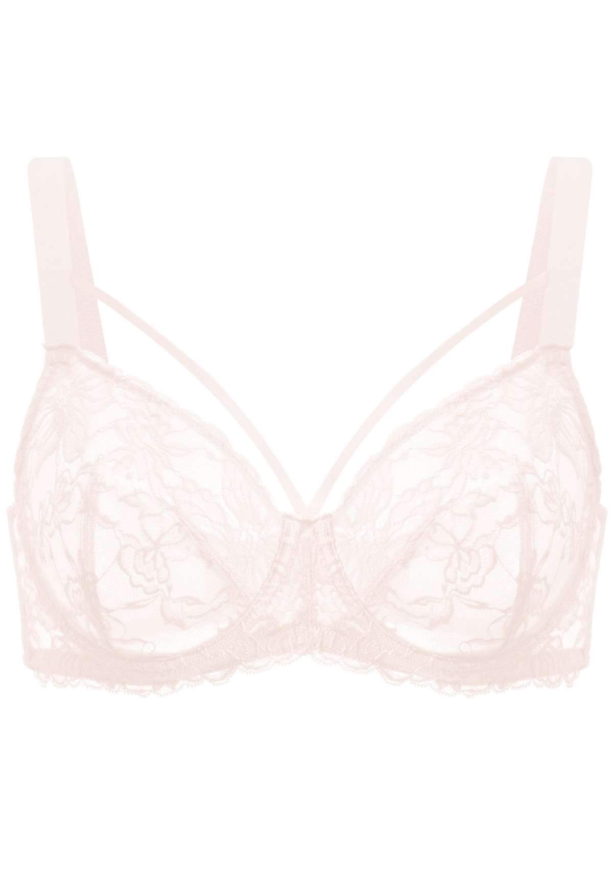 HSIA Pretty In Petals Underwire Lace Bra: No Padding, Full Cup Bra - Light Coral / 34 / D