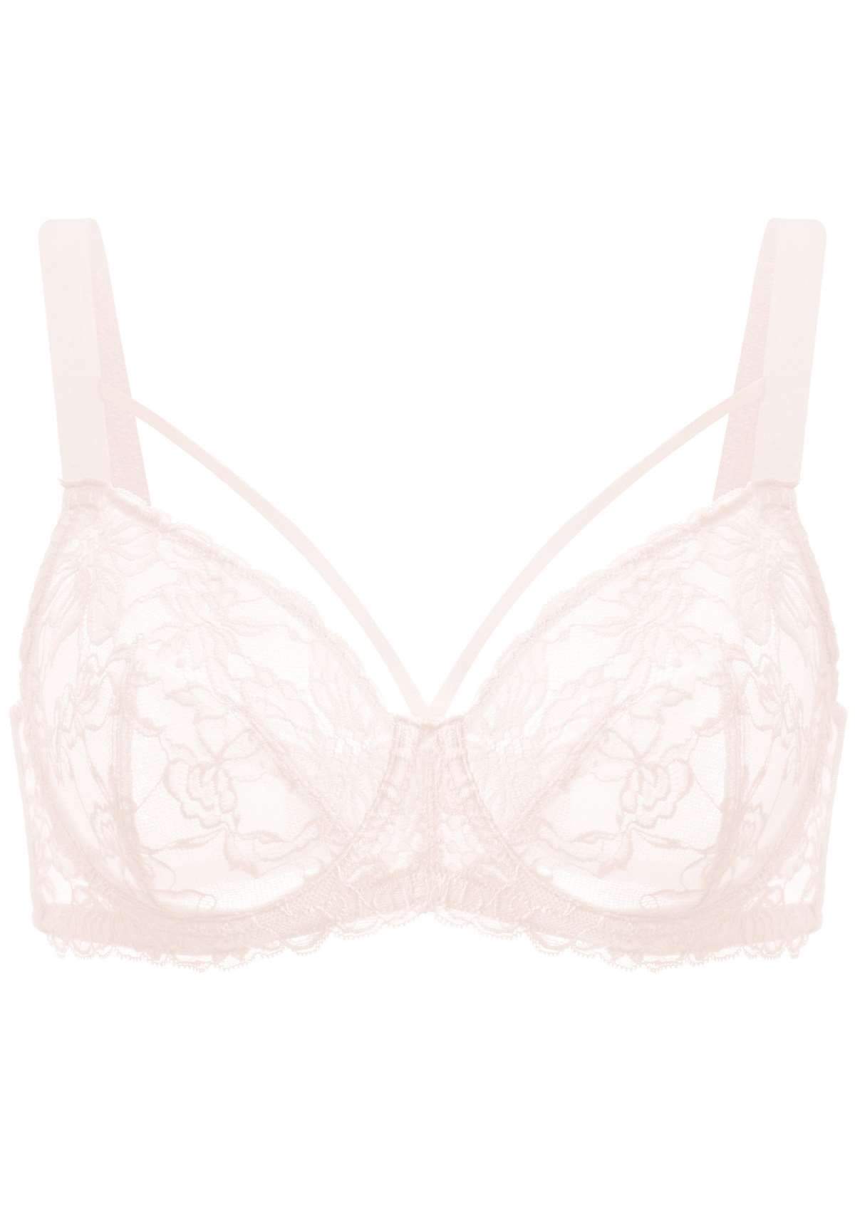 HSIA Pretty In Petals Underwire Lace Bra: No Padding, Full Cup Bra - Pink / 34 / C