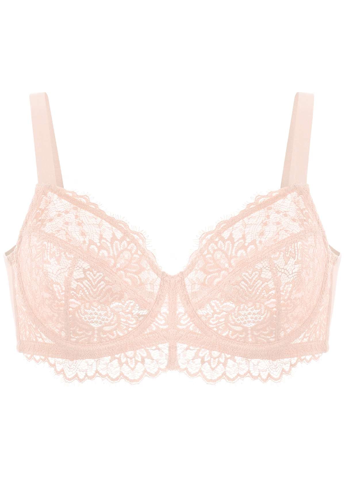 HSIA Pink Sunflower Lace Underwire Bra  - Pink / 40 / DD/E