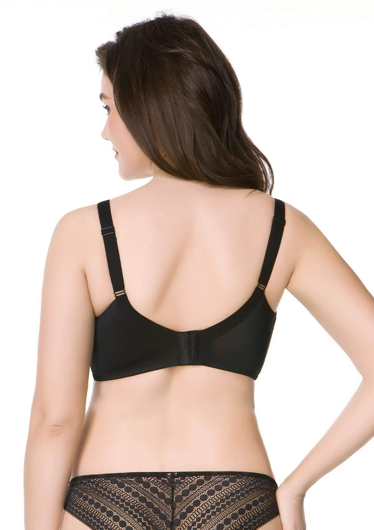 HSIA Heroine Matching Bra And Panties: Unlined Lace Unpadded Bra - Black / 44 / C