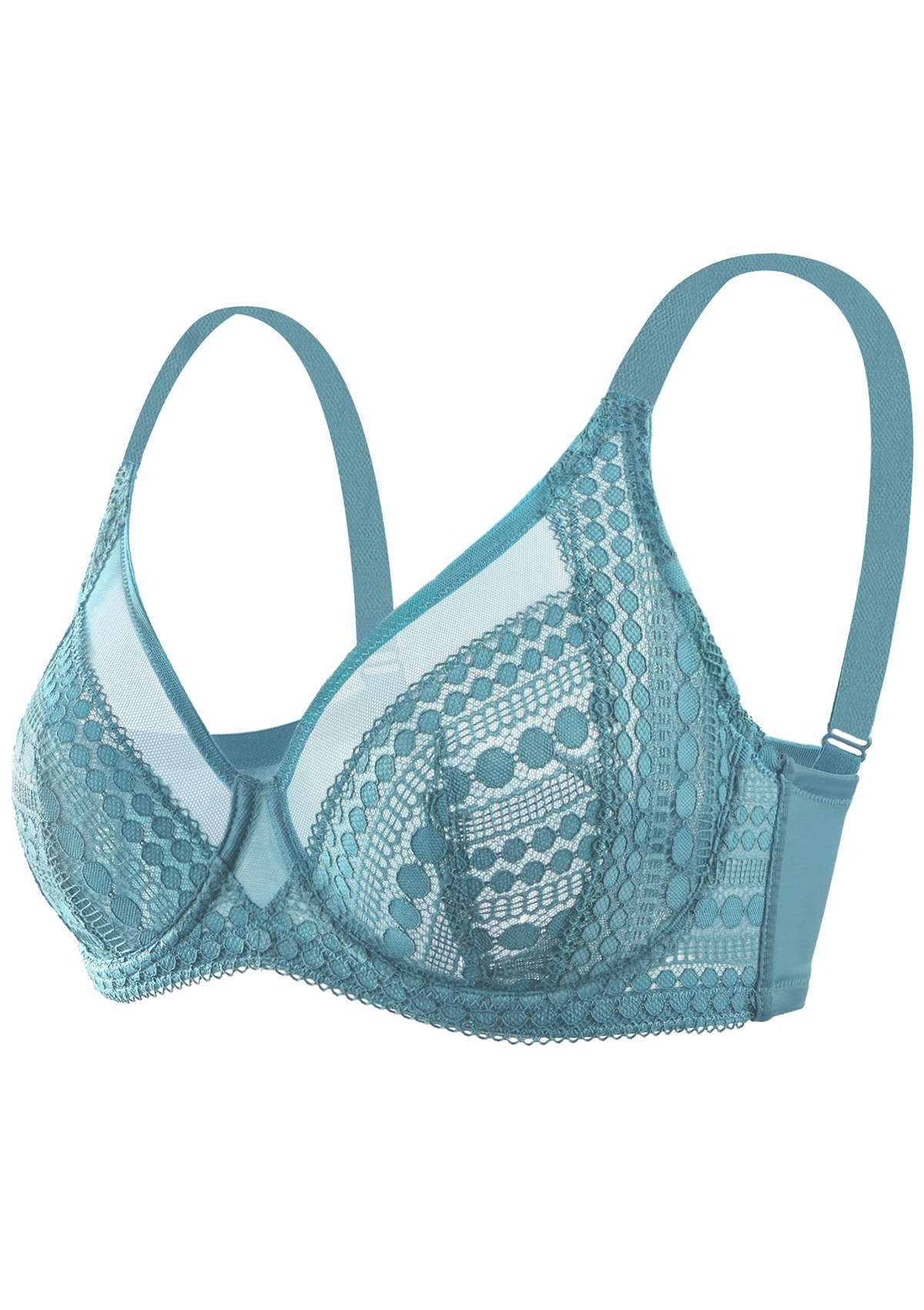 HSIA Heroine Matching Bra And Underwear Set: Bra For Big Boobs - Brittany Blue / 36 / C