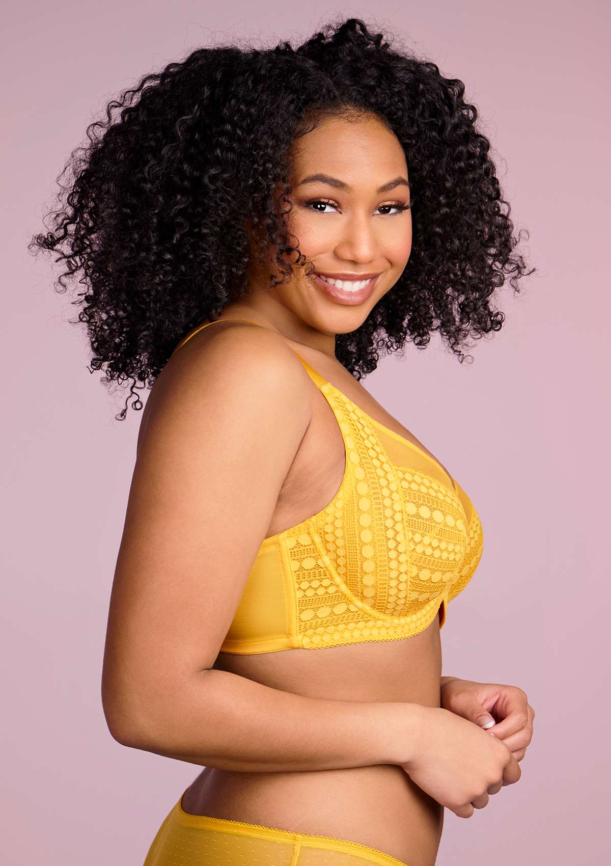 HSIA Heroine Lace Unlined Bra: Bra That Hides Back Fat - Plus Size - Yellow / 34 / C