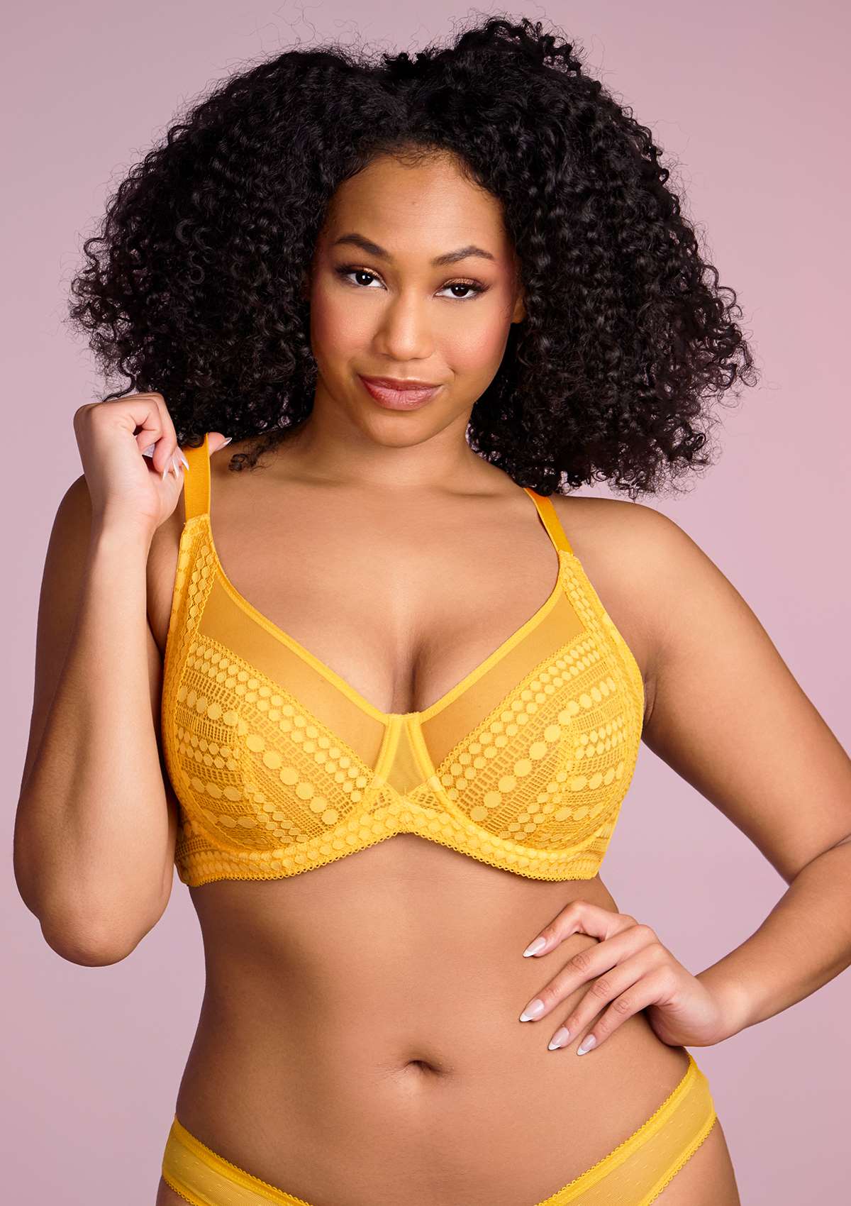 HSIA Heroine Lace Unlined Bra: Bra That Hides Back Fat - Plus Size - Yellow / 36 / DD/E