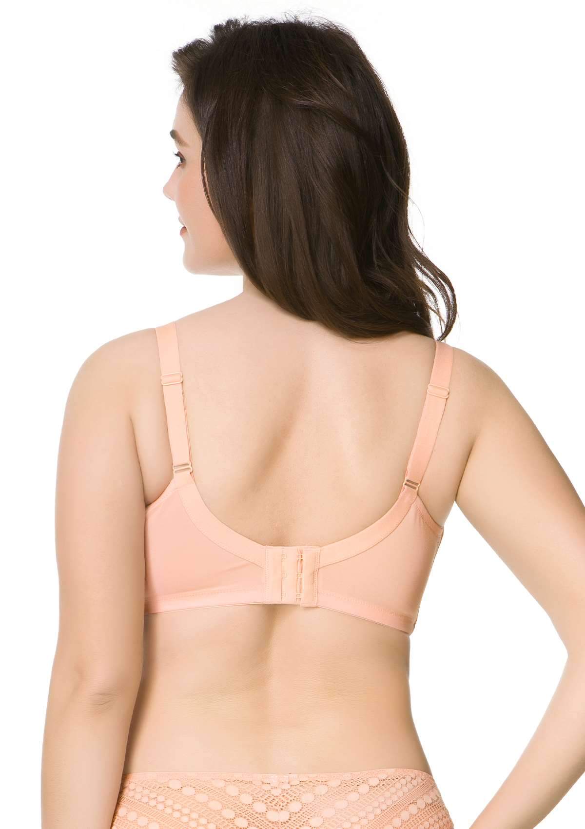 HSIA Heroine Lace Bra And Panty: Best Full Figure Minimizer Bra - Rose Cloud / 42 / D