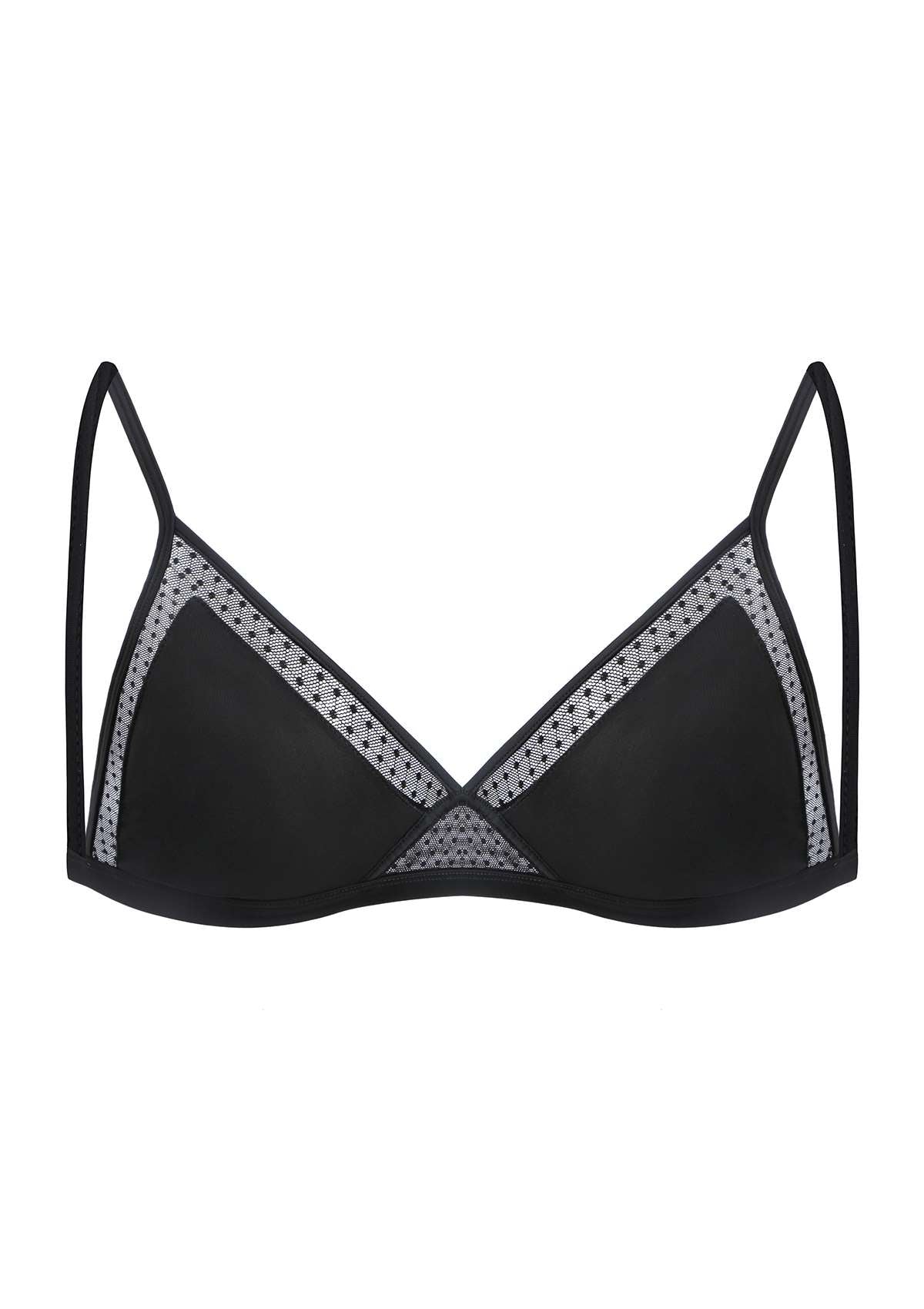 HSIA Polka Dots Bralette: Wirefree Bra, Best Bra For Small Breasts - M / Black