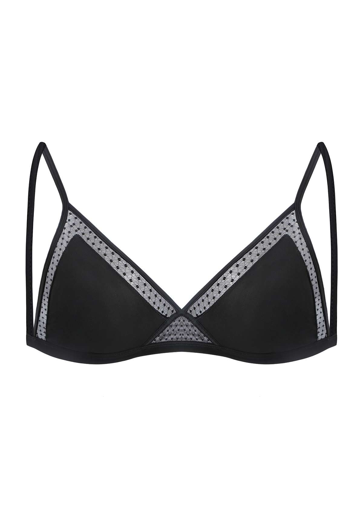 HSIA Polka Dots Bralette: Wirefree Bra, Best Bra For Small Breasts - S / Black