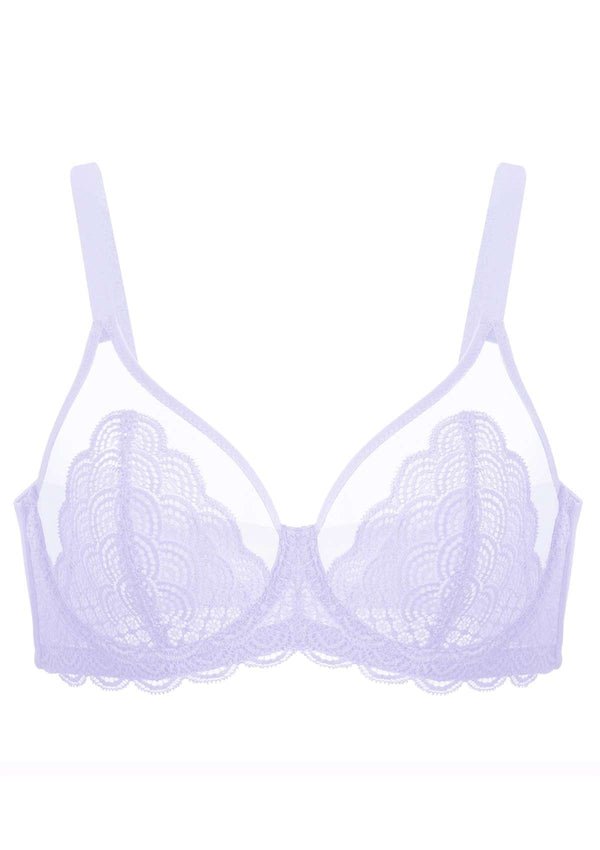 HSIA Mermaid Scales Beautiful Bra: Fitted Soft Cup Bra  - Light Purple / 36 / G