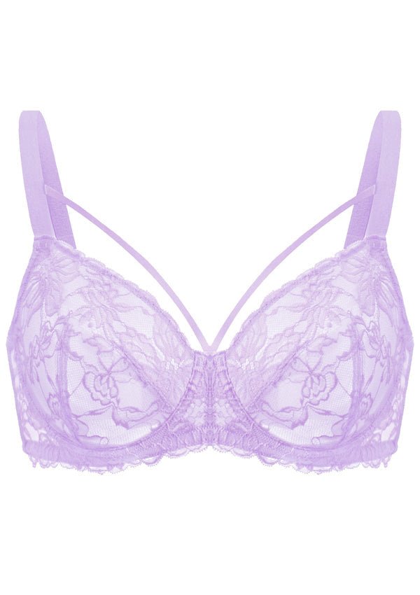 HSIA Pretty In Petals See-Through Lace Bra: Lift And Separate - Purple / 44 / C