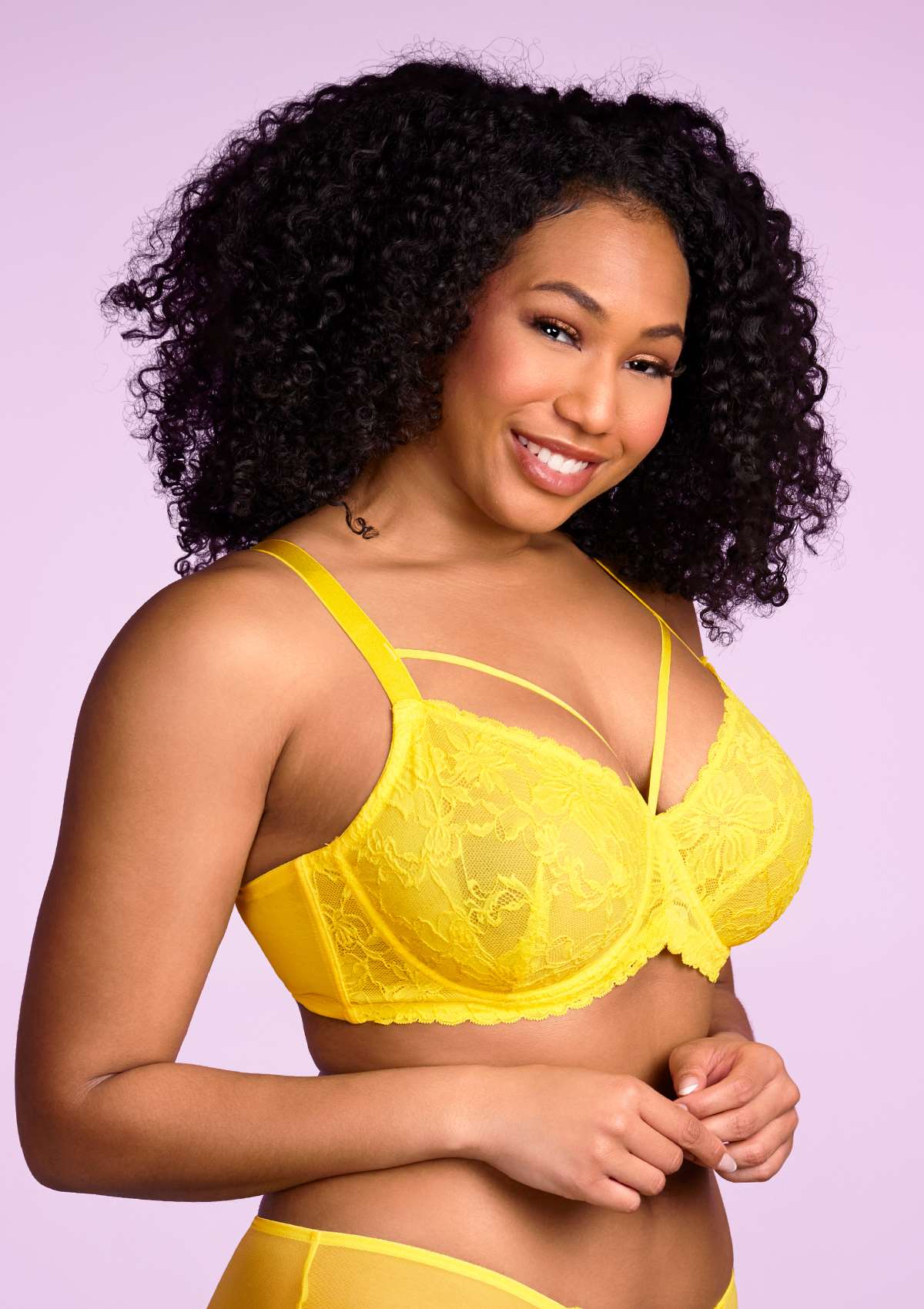 HSIA Unlined Lace Mesh Minimizer Bra For Large Breasts, Full Coverage - Bright Yellow / 40 / G