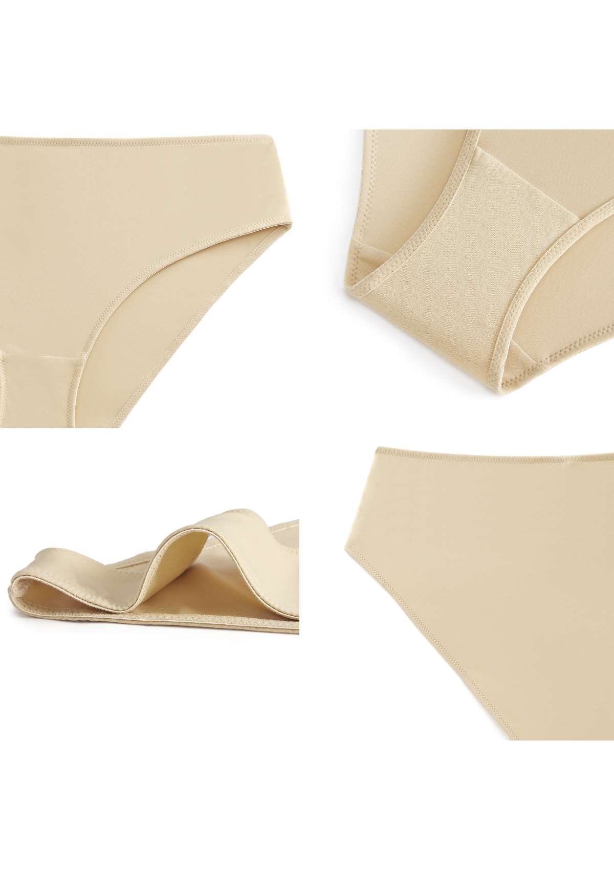 HSIA Patricia Smooth Soft Stretch Comfort High-Rise Brief Underwear - M / Beige