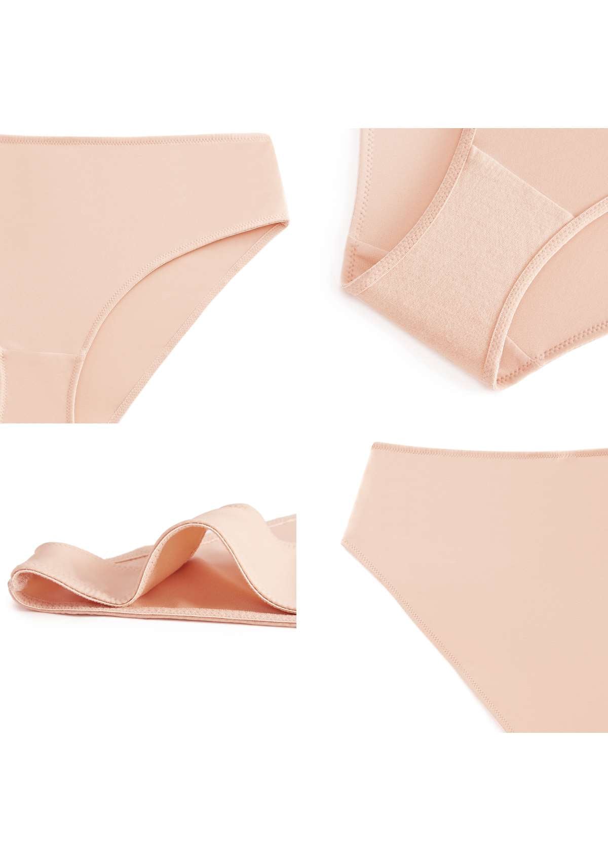 HSIA Patricia Smooth Soft Stretch Comfort High-Rise Brief Underwear - M / Light Pink