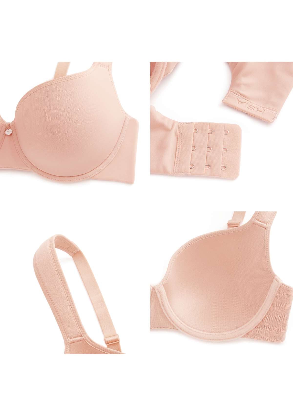 HSIA Patricia Smooth Classic T-shirt Lightly Padded Minimizer Bra - Light Pink / 40 / G