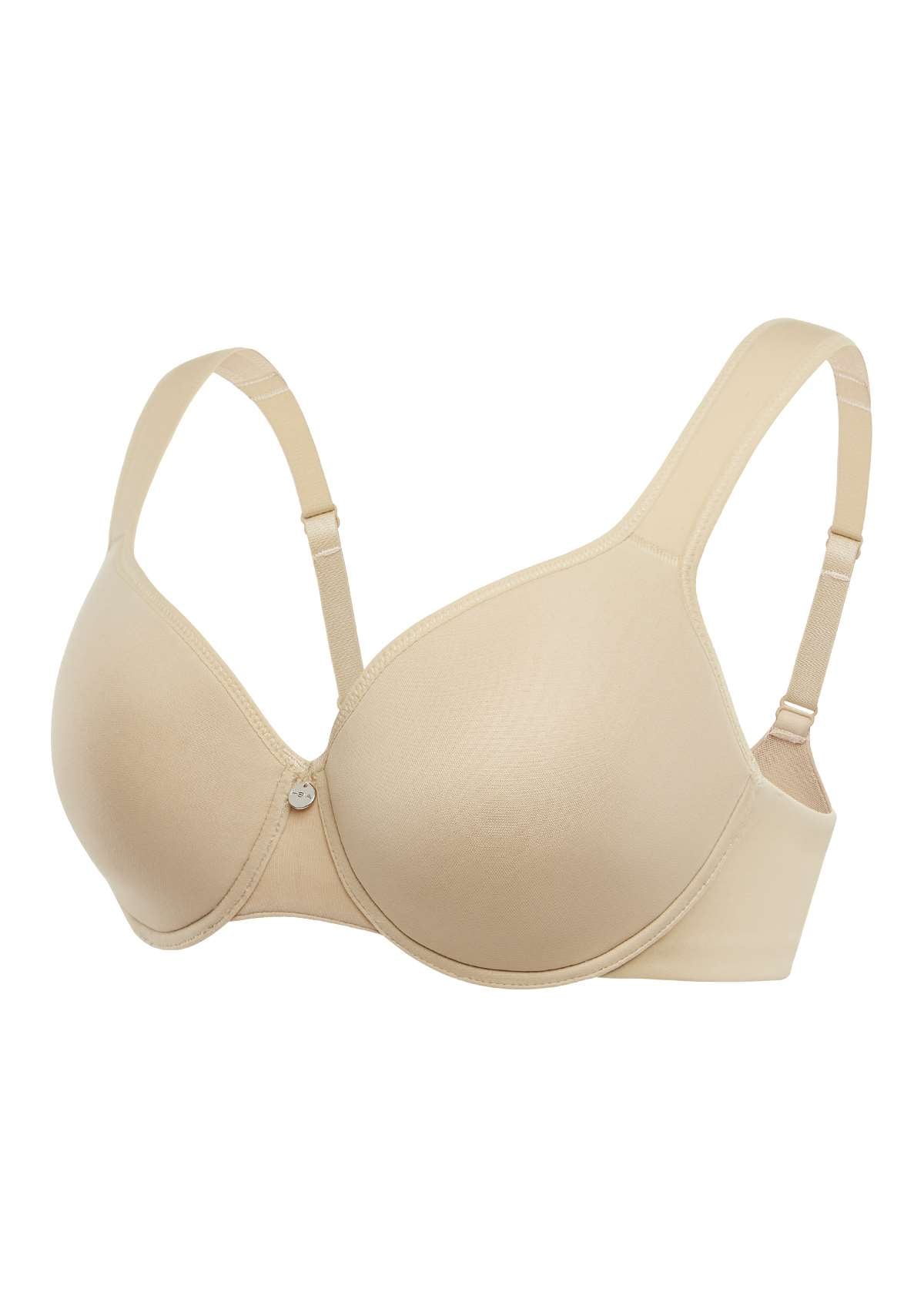 HSIA Patricia Seamless Lightly Padded Minimizer Bra -for Bigger Busts - Beige / 38 / C