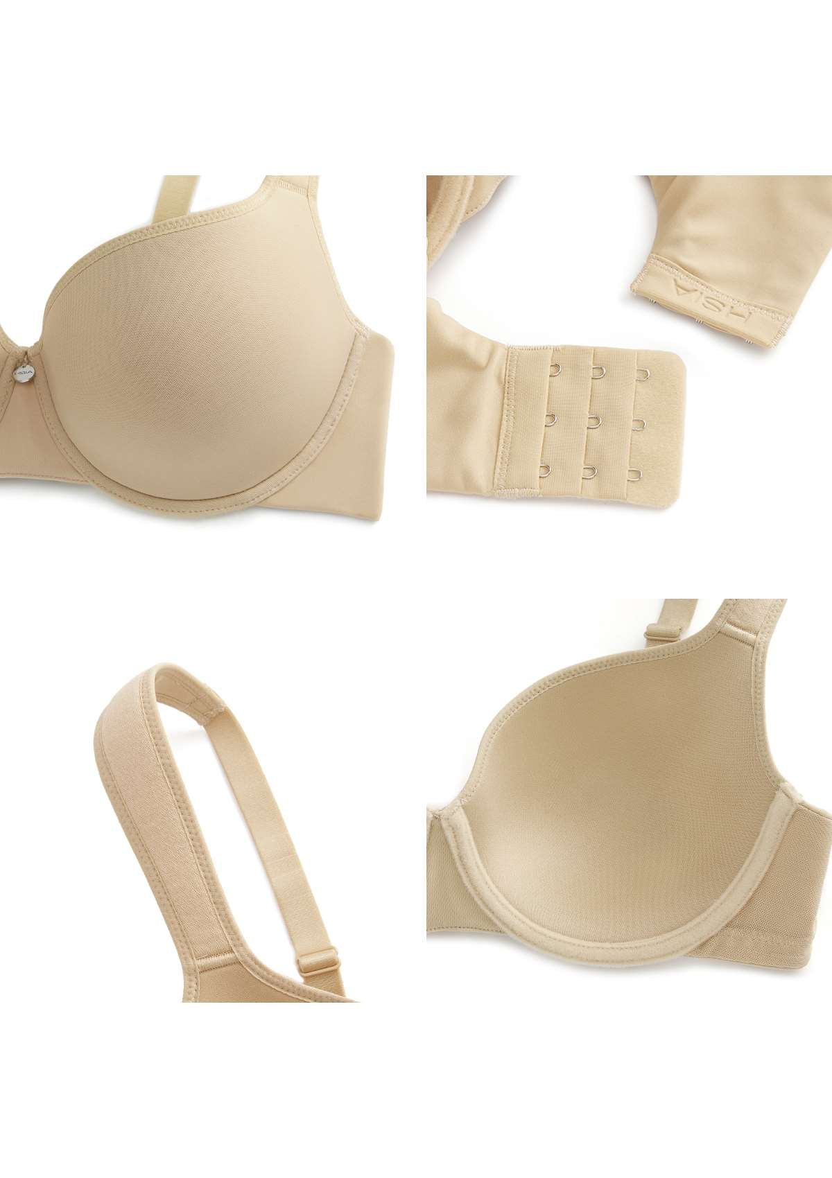 HSIA Patricia Seamless Lightly Padded Minimizer Bra -for Bigger Busts - Beige / 36 / H