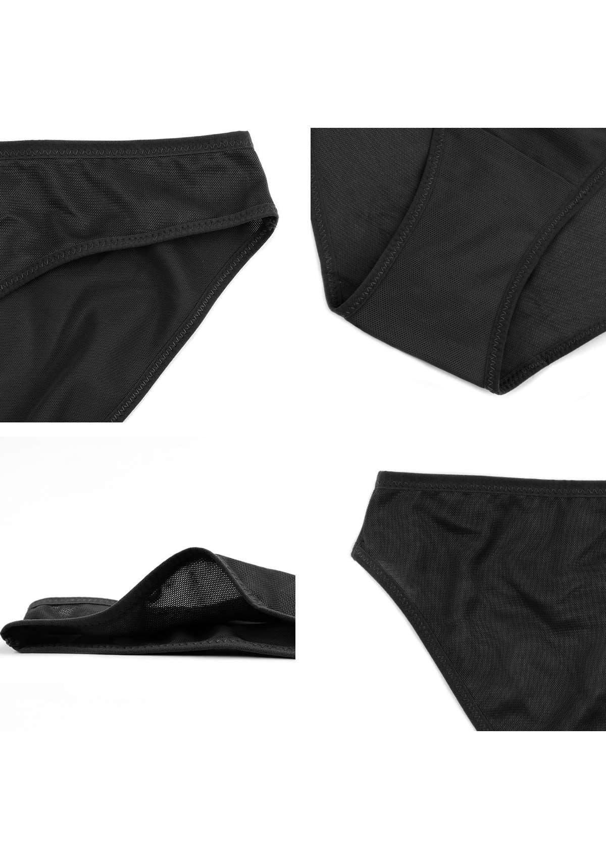HSIA Billie Smooth Sheer Mesh Lightweight Soft Comfy Bikini Underwear - S / Black