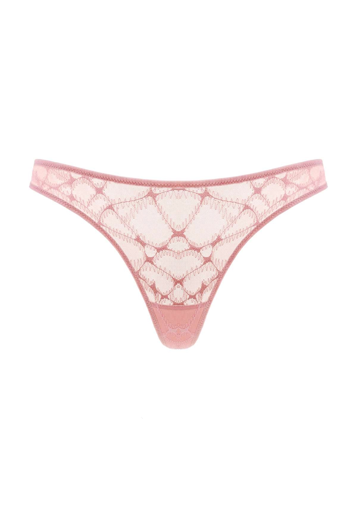 HSIA Soft Sexy Mesh Thong Underwear 3 Pack - M / Black+White+Light Coral