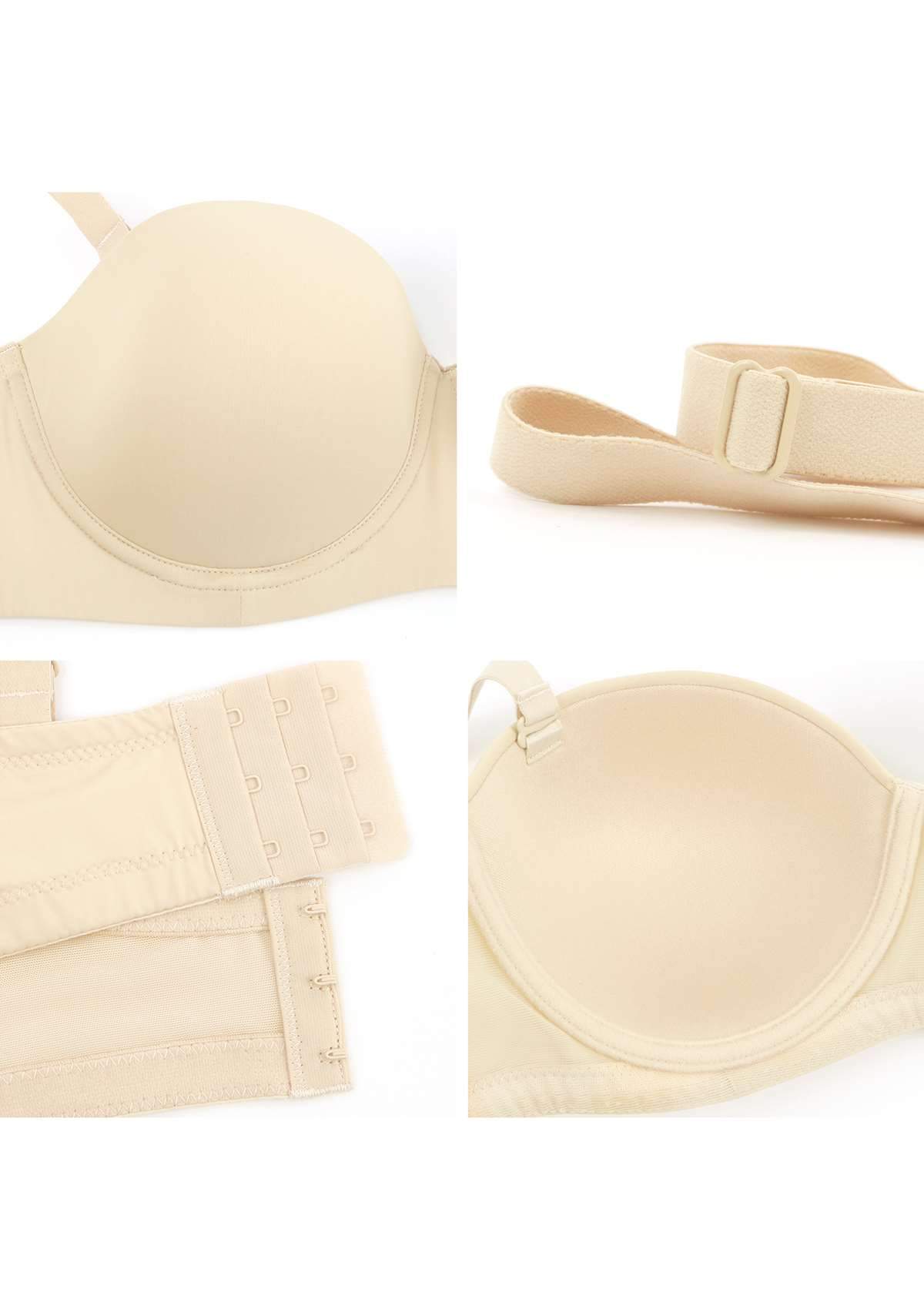 HSIA Emmeline Strapless Multiway Underwire Bra - Beige / 36 / DDD/F