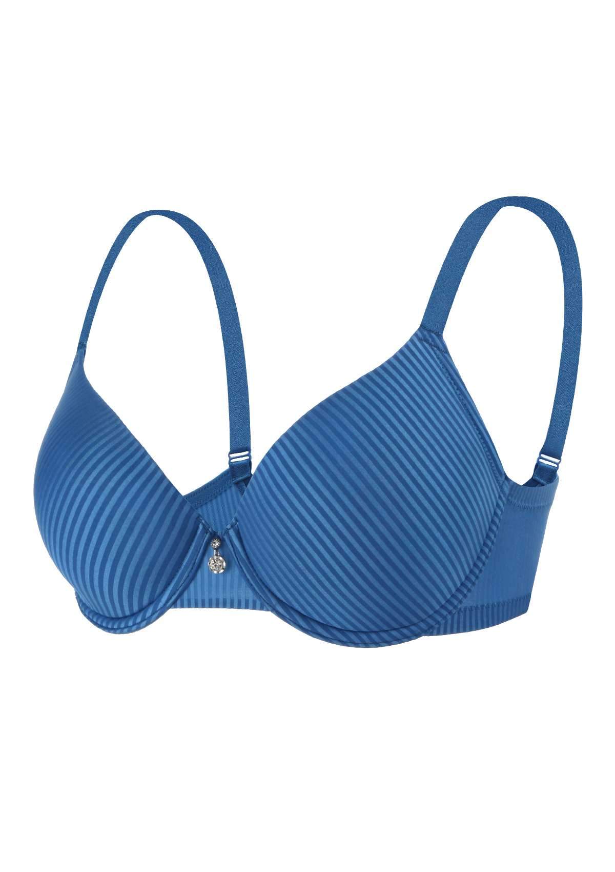 HSIA Josephine Striped Smooth Lightly Padded Bra - 40D / Blue