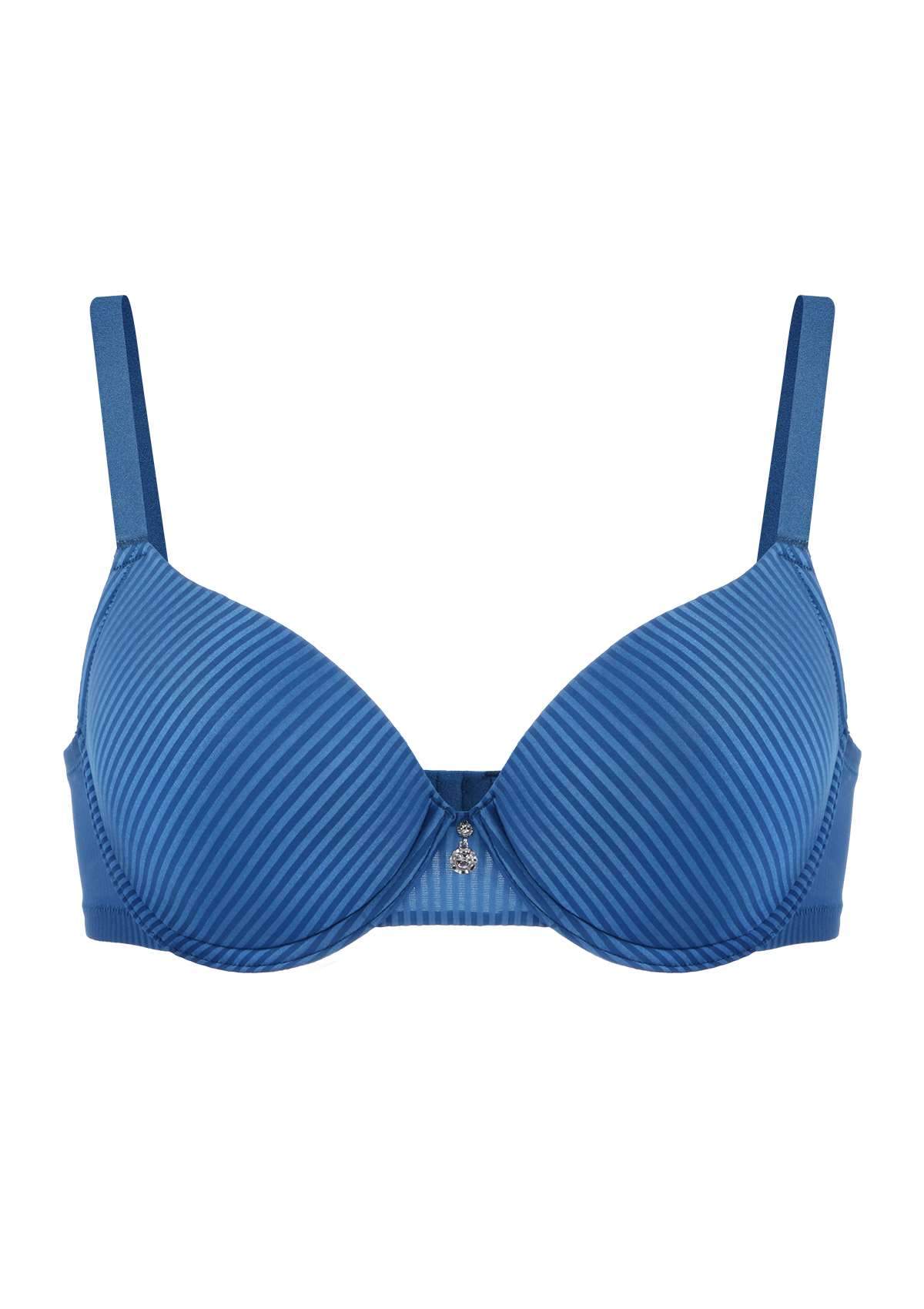 HSIA Josephine Striped Smooth Lightly Padded Bra - 34C / Blue