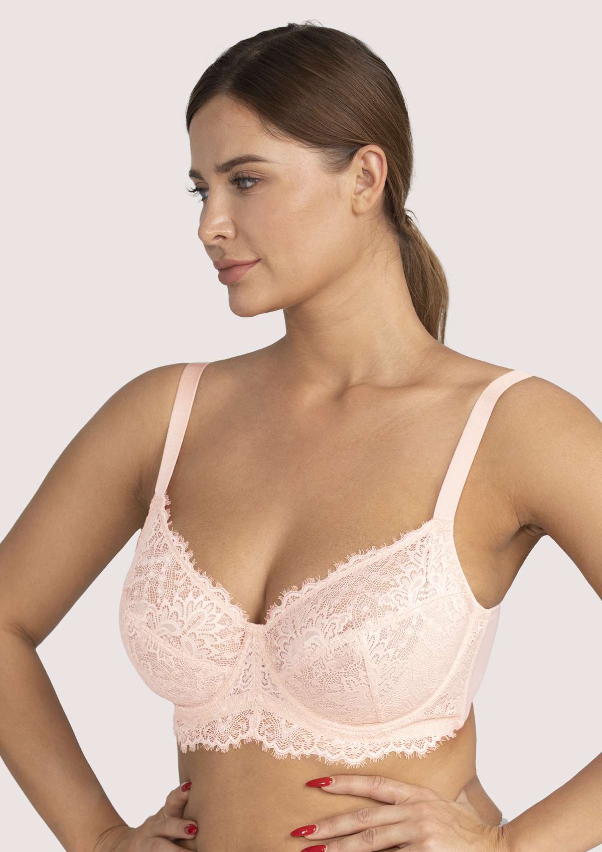 HSIA Sunflower Matching Bra And Panties Set: Comfortable Plus Size Bra - Pink / 34 / DDD/F