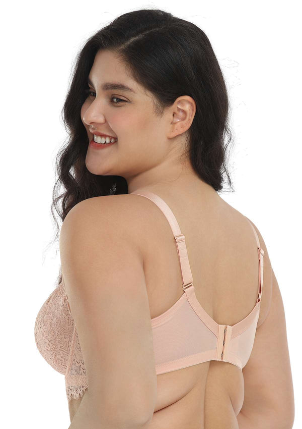 HSIA Sunflower Matching Bra And Panties Set: Comfortable Plus Size Bra - Pink / 44 / D