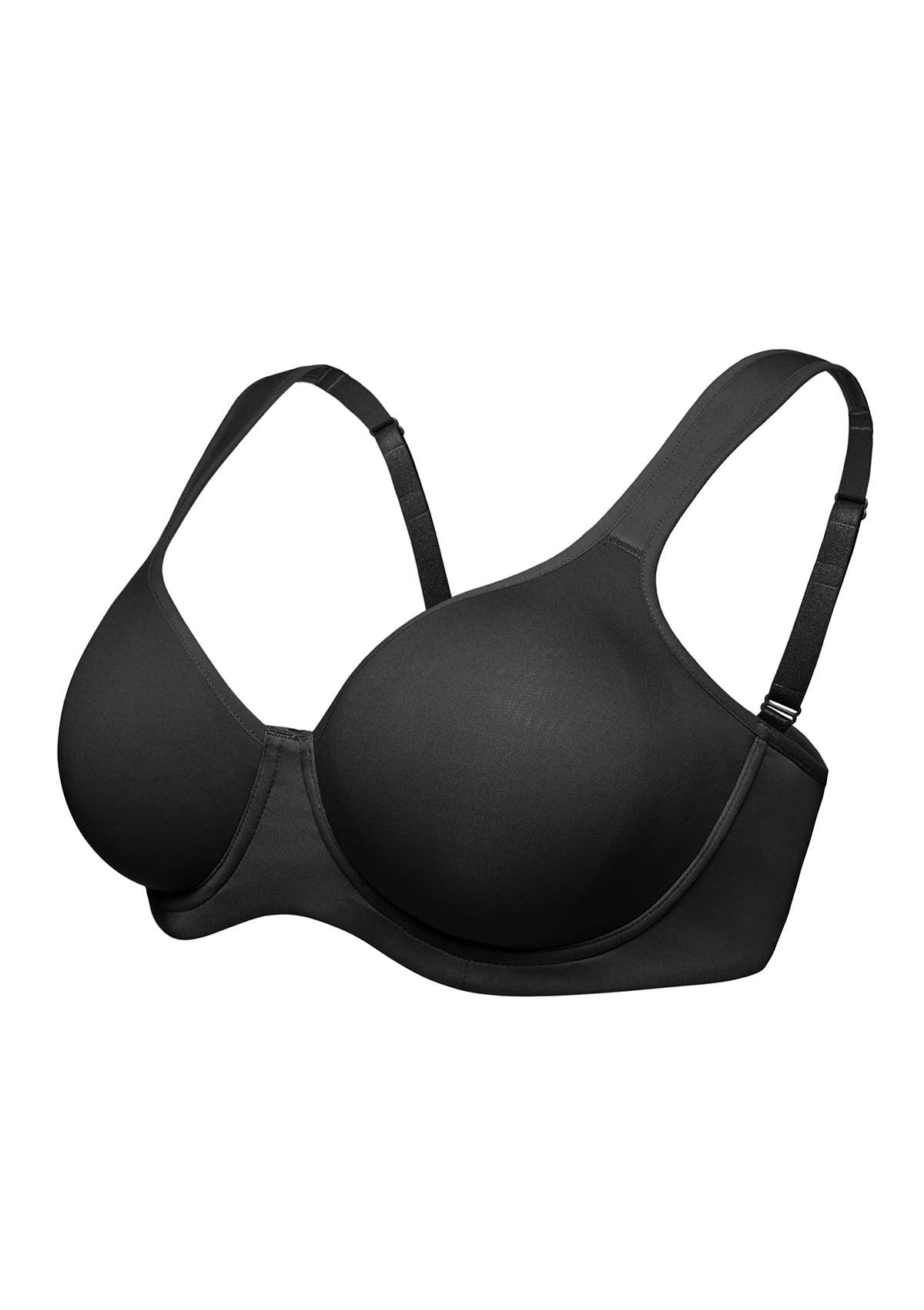 HSIA Joan Soft T-shirt Unlined Non-Padded Soft Cup Minimizer Bra - Black / 34 / C