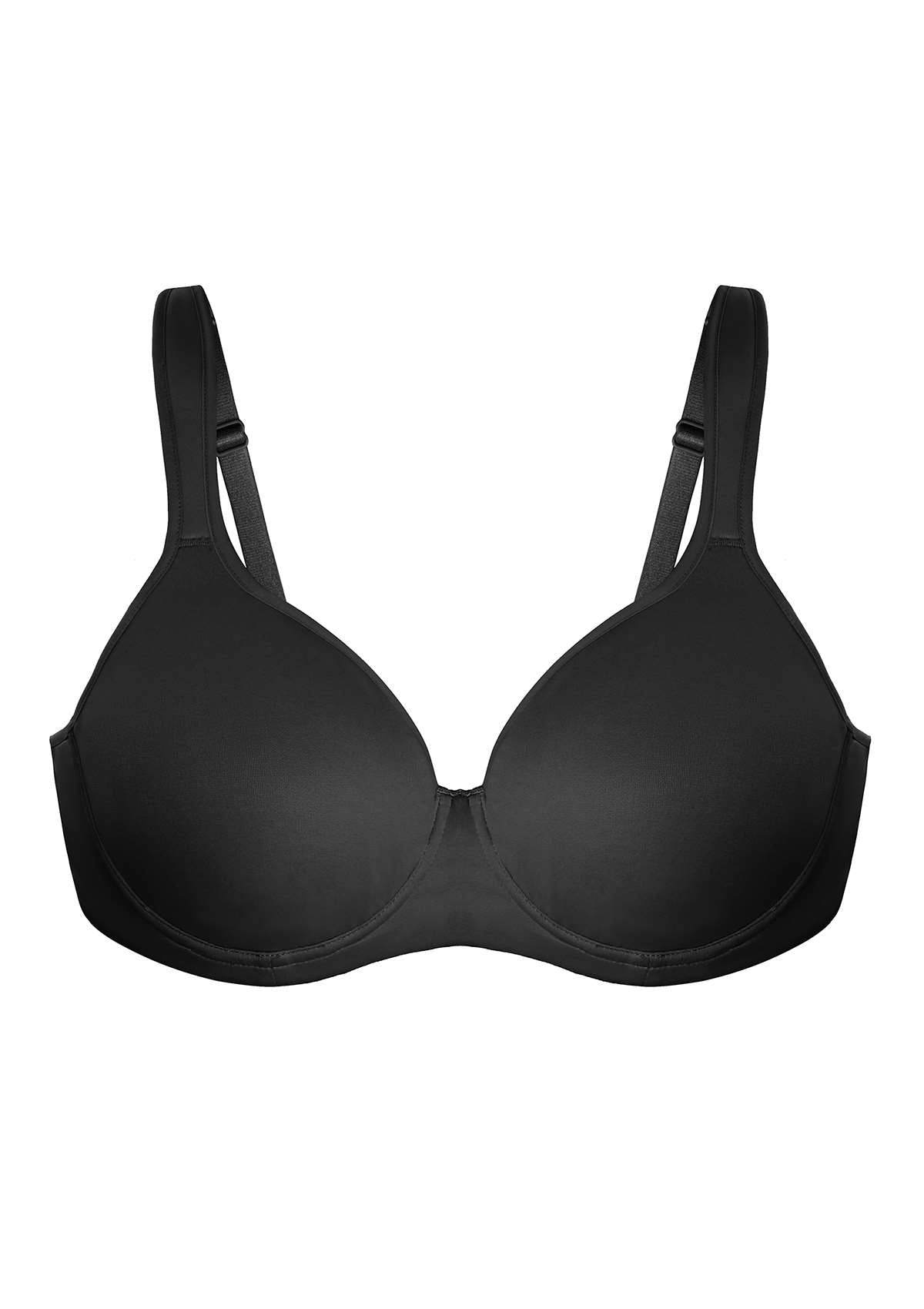 HSIA Joan Soft T-shirt Unlined Non-Padded Soft Cup Minimizer Bra - Black / 46 / D