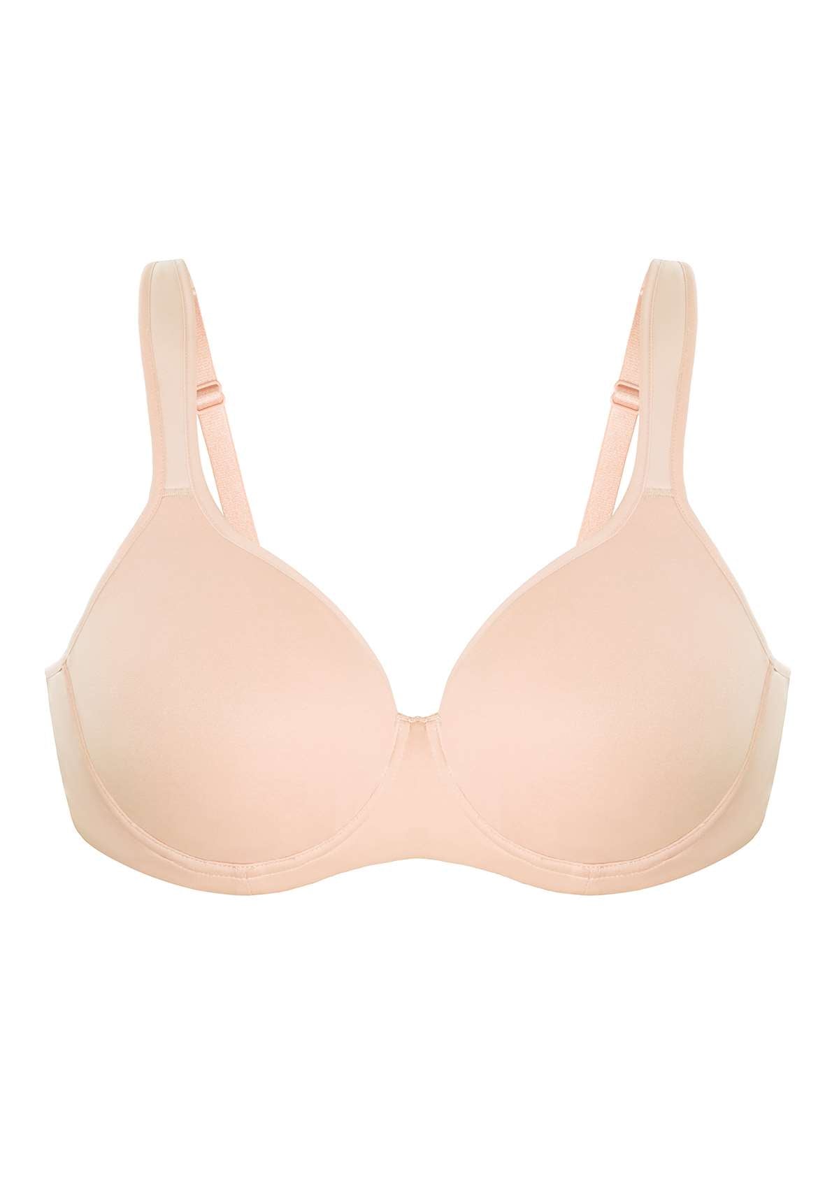 HSIA Joan Ultimate Soft T-shirt Unlined Underwire Minimizer Bra - Light Pink / 42 / DD/E